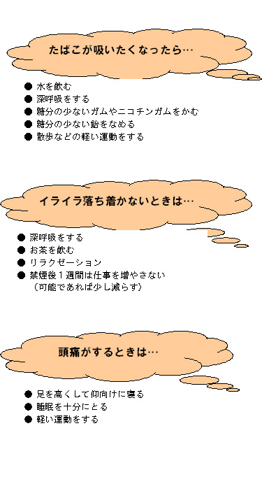 禁煙の始め方についてのイラスト 禁煙の始め方についてのイラスト