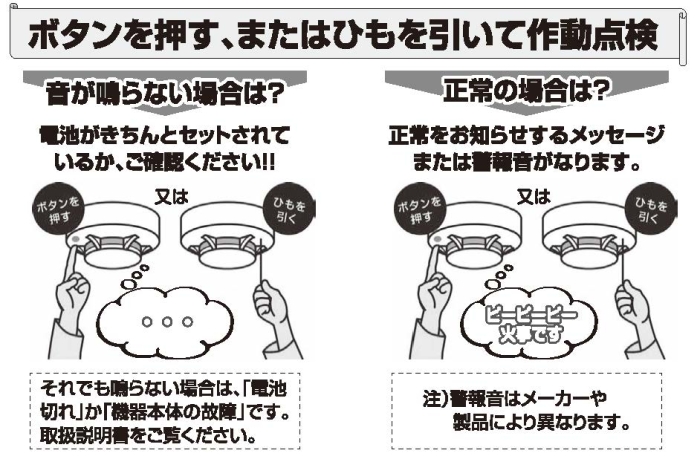 住宅用火災警報器の点検方法について