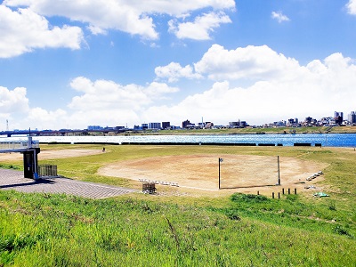 写真：江戸川河川敷少年野球場