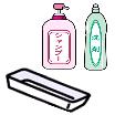 イラスト:シャンプーの容器、トレイ類