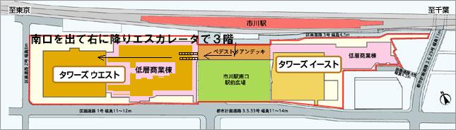 イラスト:市川駅からのアクセス