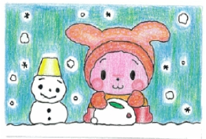 うさぎと雪　イラスト