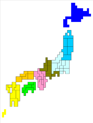 「温泉と文人」県別図