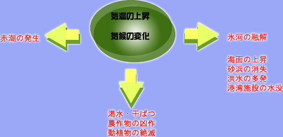 気温の上昇、気候の変化が与える影響