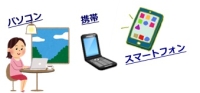 パソコン、携帯、スマートフォンの挿絵