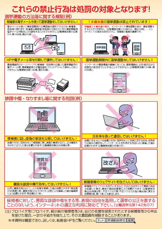 総務省作成ネット選挙啓発チラシ（裏）