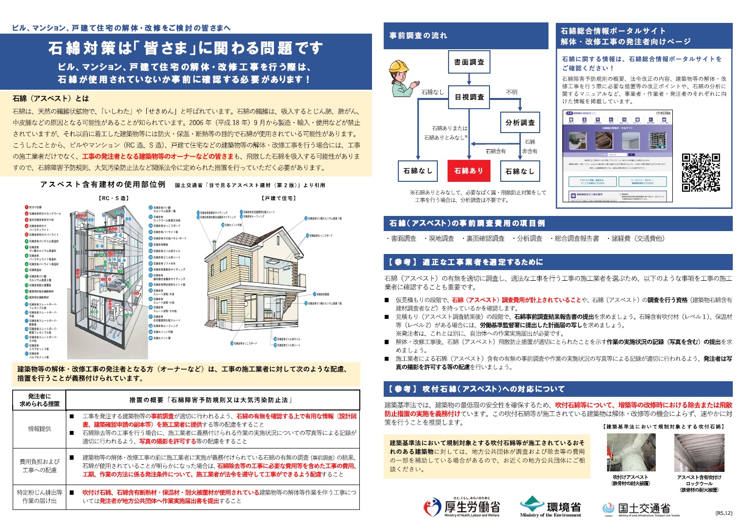 発注者向け改正石綿則のリーフレット