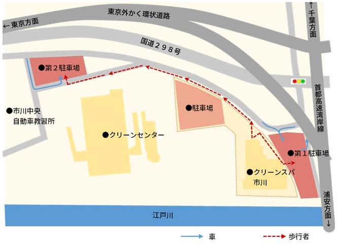 クリーンスパ市川第1駐車場、第2駐車場