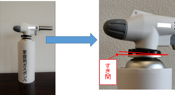 写真：取り付け不良 すき間がある