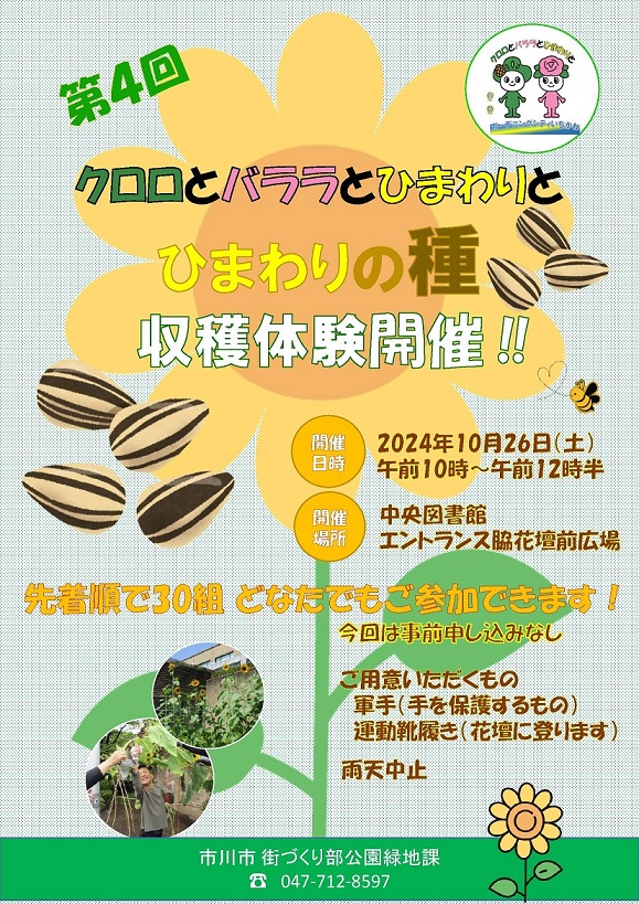 ひまわりの種収穫体験イベントポスター