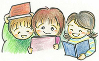 本を読む子どもたち 画像
