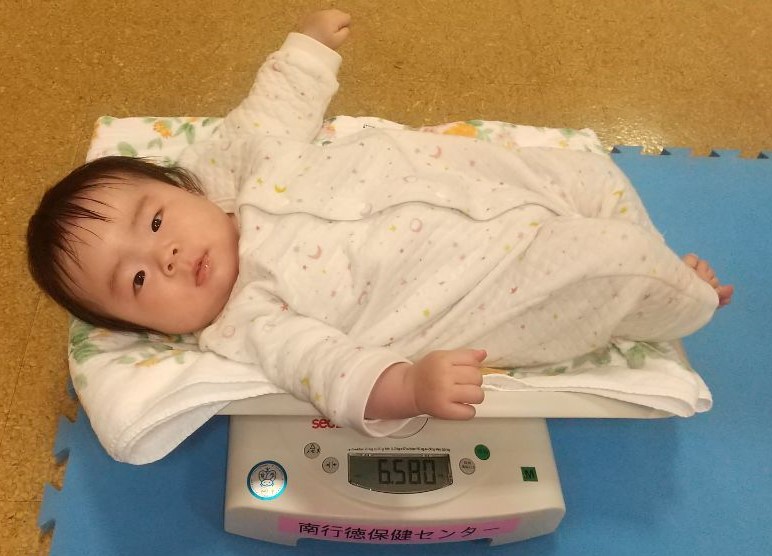 写真:体重測定