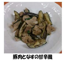 写真：豚肉となすの甘辛風