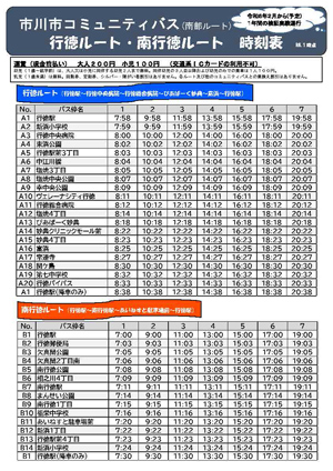 行徳ルート・南行徳ルート 時刻表（PDF）