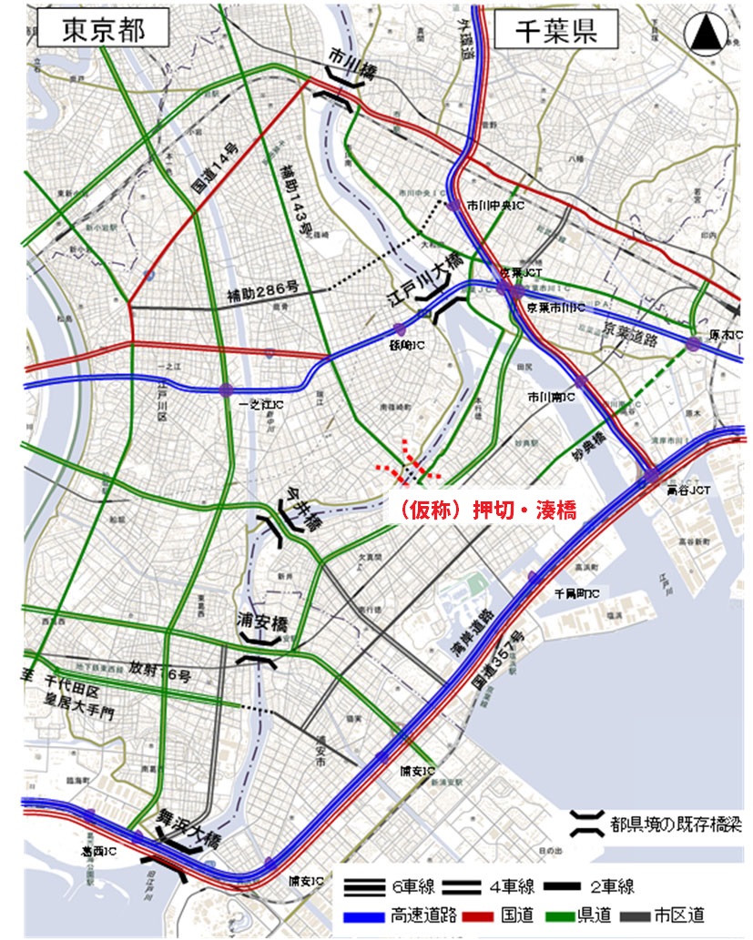 イラスト：（仮称）押切・湊橋位置図