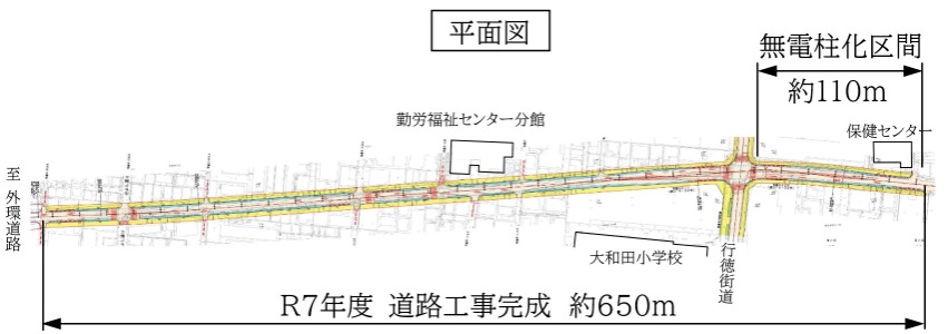 都市計画道路3・6・32号市川鬼高線平面図