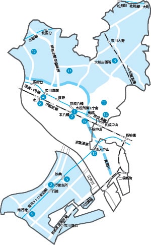 期日前投票所の地図