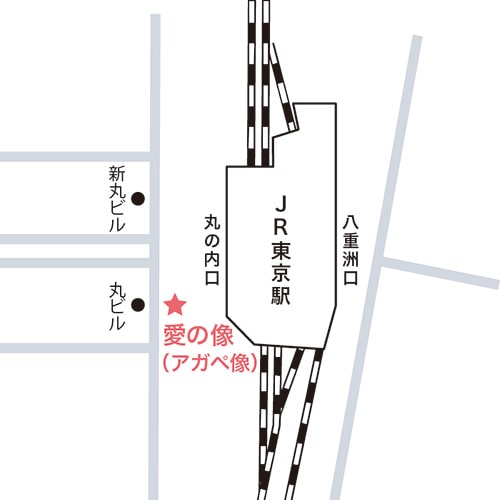 イラスト:愛の像(アガぺ像)の地図