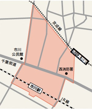 地図：市川1丁目