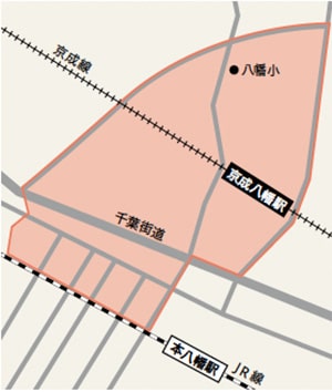 地図：八幡3丁目