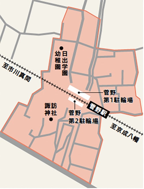 地図：京成線菅野駅周辺