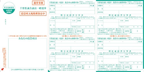 画像：県議会議員選挙入場整理券