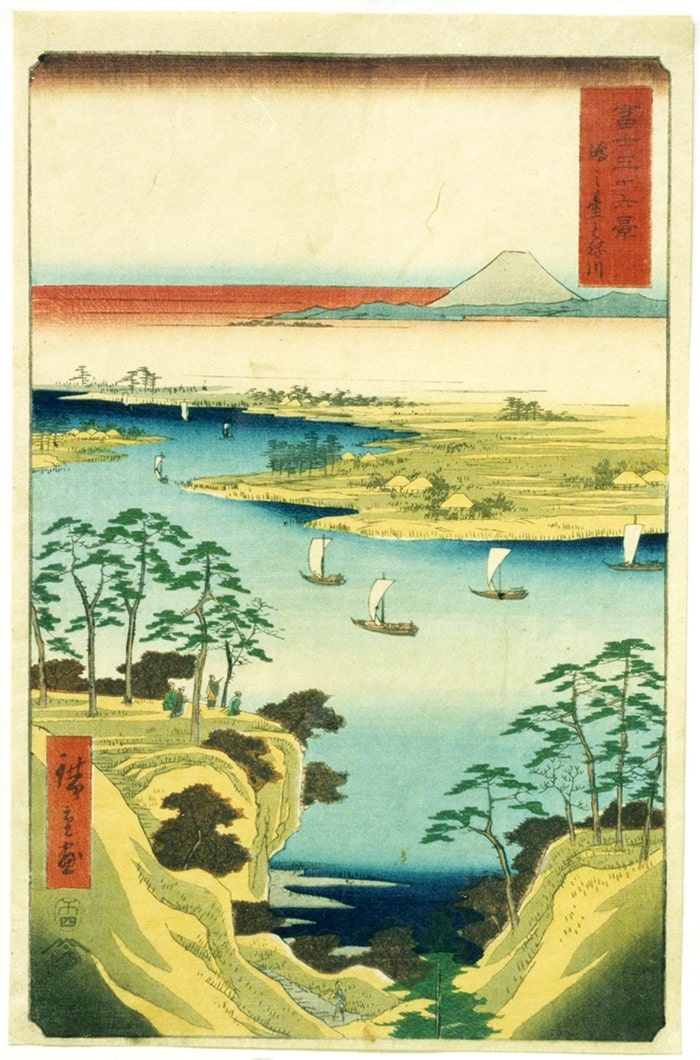 画像：「富士三十六景 鴻之台と祢川」」成田山霊光館所蔵