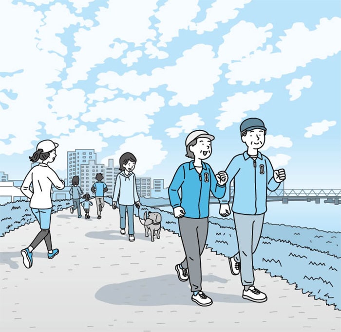 イラスト：ウォーキングしてる様子