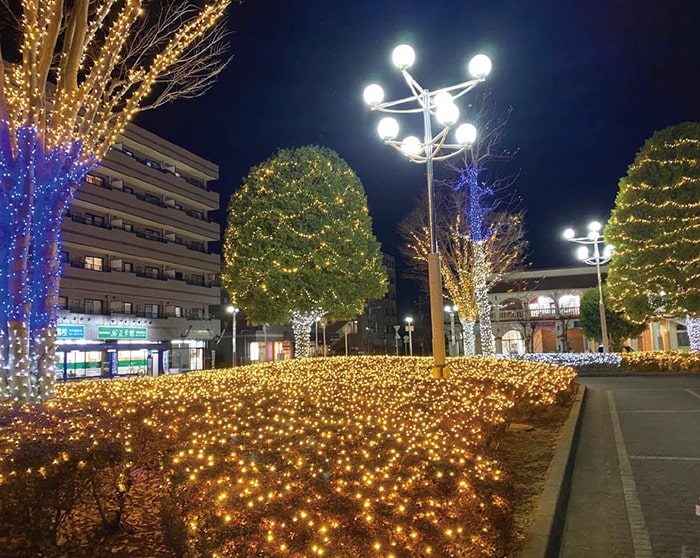 画像：昨年の北国分駅前のイルミネーション