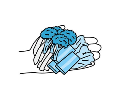 イラスト:加熱すると片手で3杯分