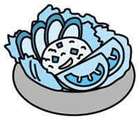 イラスト:野菜サラダ(生野菜なら中皿)