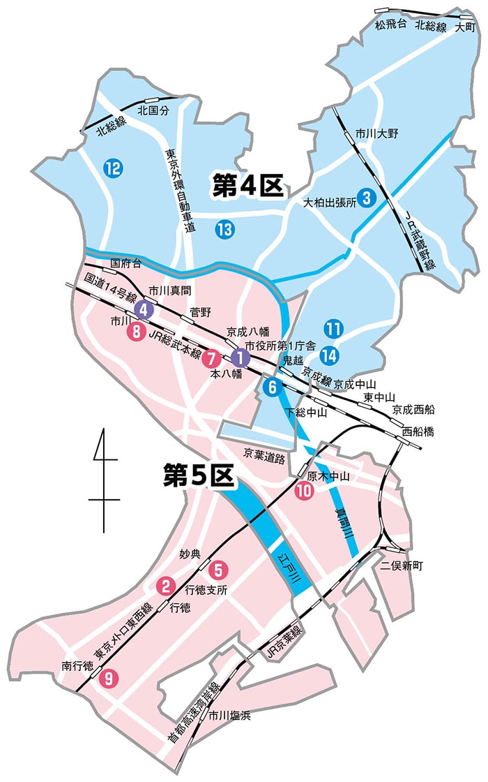 イラスト：選挙区の区割り一覧