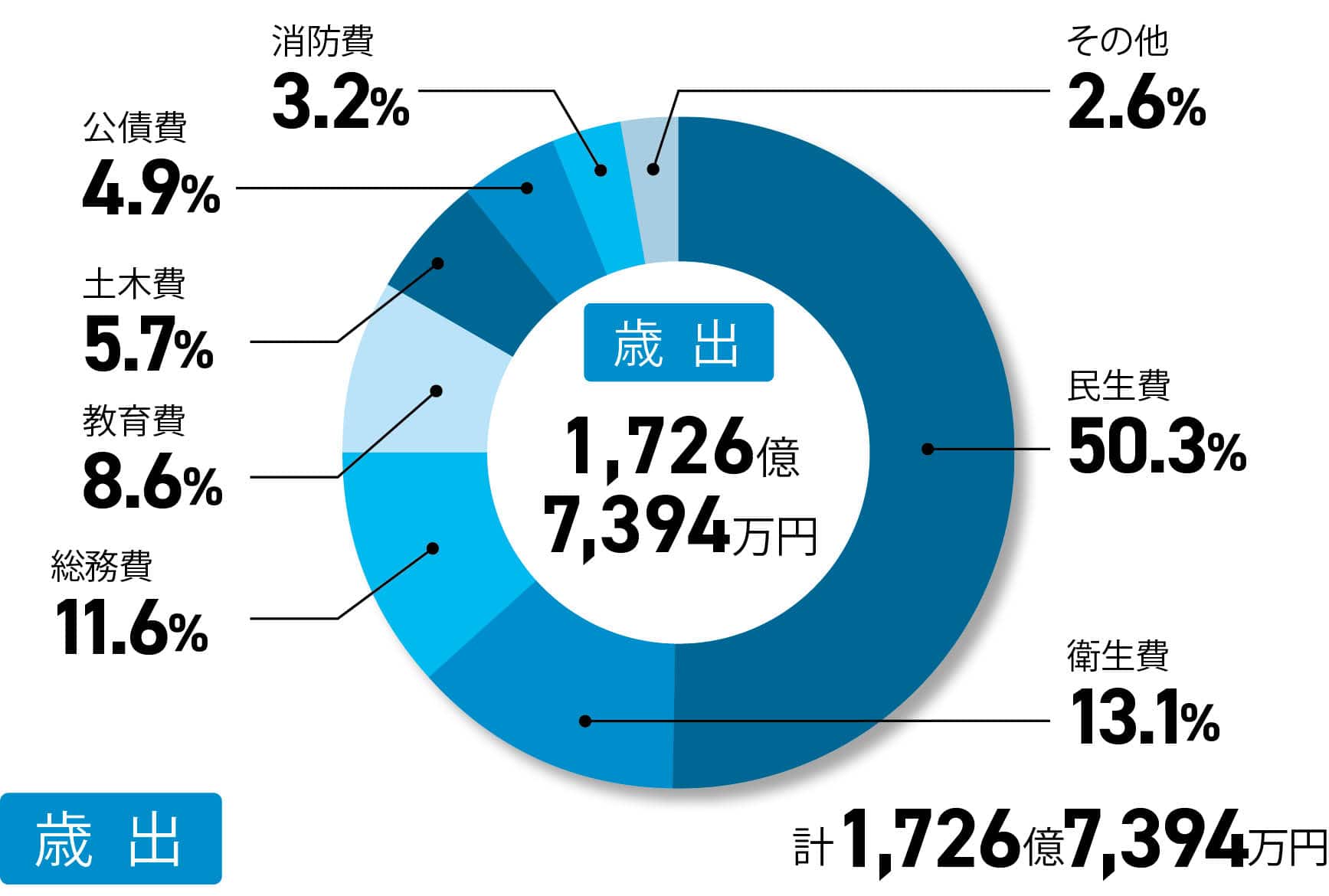 イラスト：歳出の円グラフ