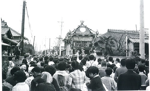 画像：昭和43年の五ヶ町例大祭