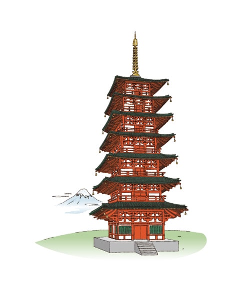 イラスト：下総国分寺七重塔