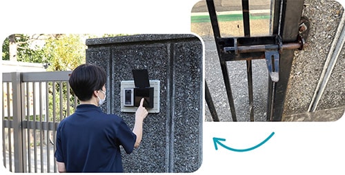 画像：全小学校・義務教育学校の校門に電子錠を導入