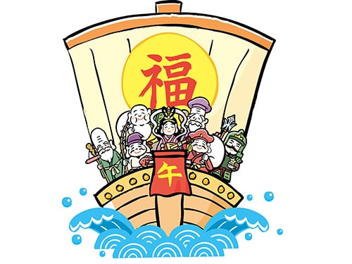 画像：七福神の説明もあります