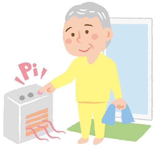 イラスト：【冬に要注意 ヒートショック】