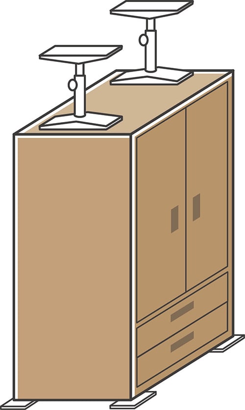イラスト：家具転倒防止器具取付費の補助