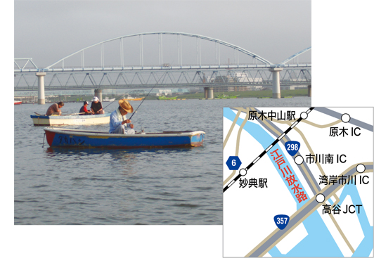＜ハゼ釣りを楽しめる＞
江戸川放水路