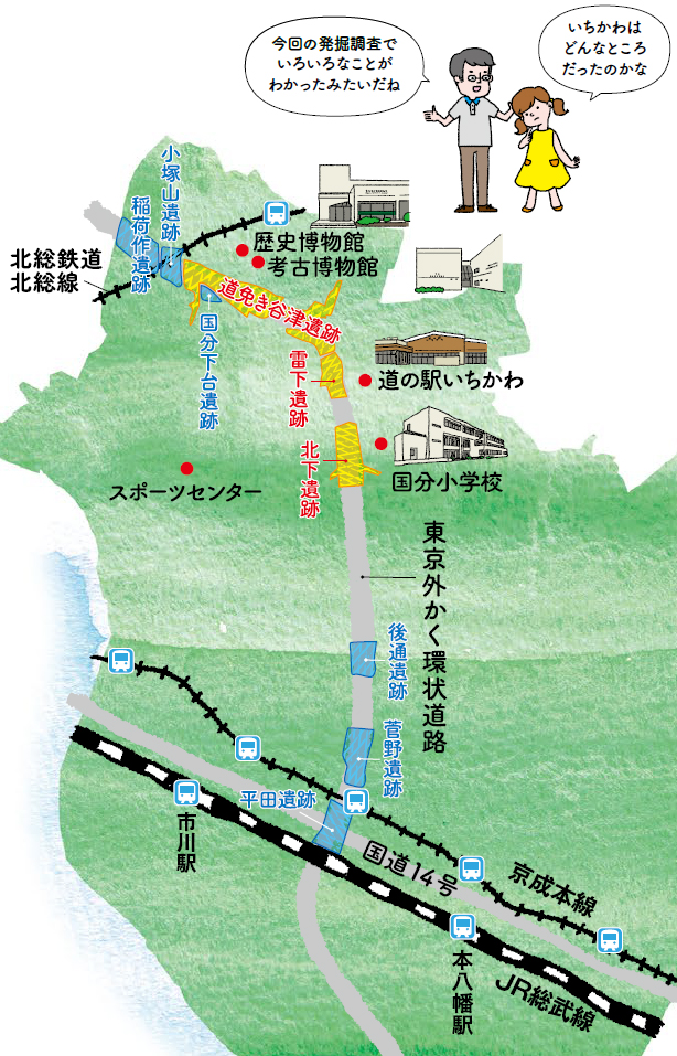 日本最古の丸木舟が出土
外かん自動車道発掘からわかった市川の歴史