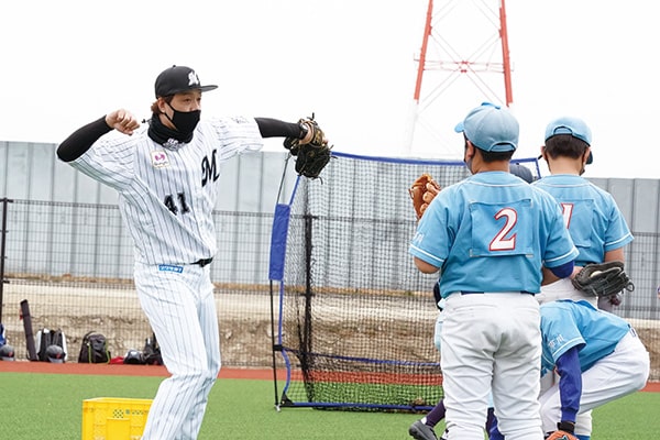 ▲3月13日に行われた野球教室の様子