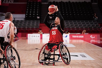 写真:車いすバスケットボール