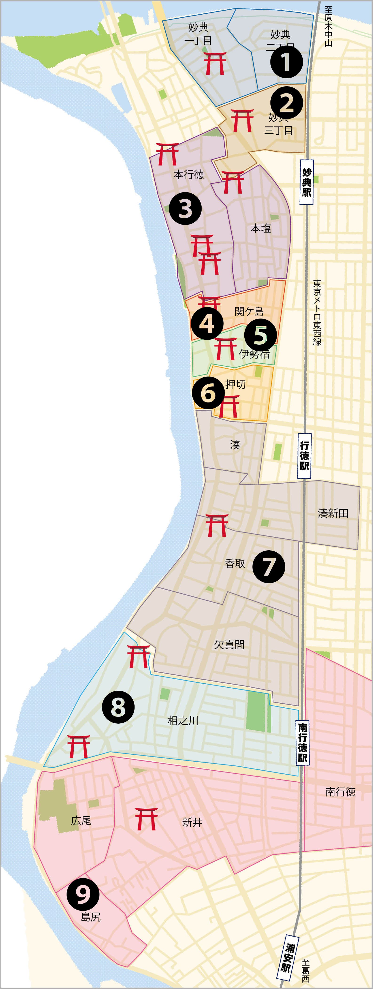 イラスト：行徳の祭礼MAP