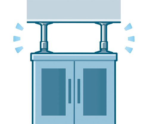 イラスト：家具転倒防止器具等取付費の補助