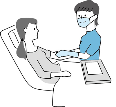 イラスト：[3]採血