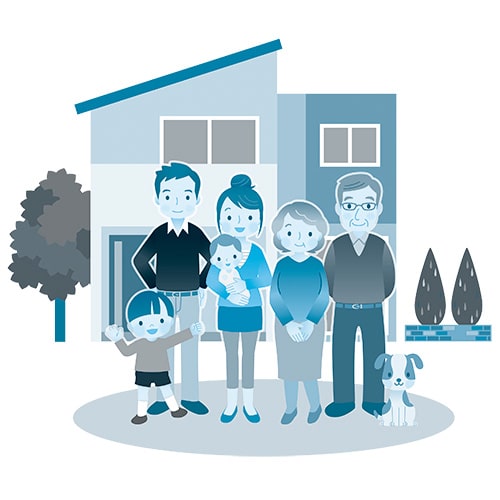 イラスト：子育て世帯同居・近居スタート応援補助金