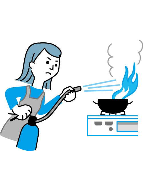 イラスト：初期消火