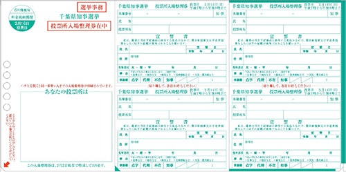 画像：投票所入場整理券