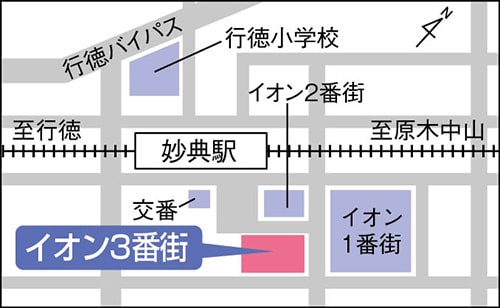 イラスト地図：イオン市川妙典店